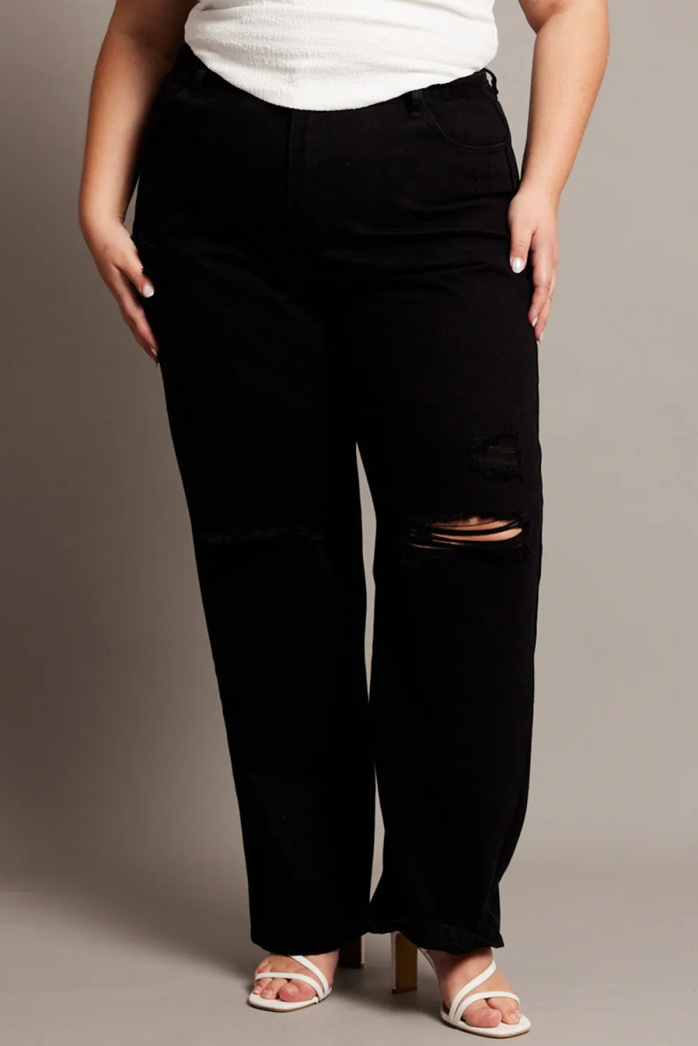 Black Baggy Jeans High Rise