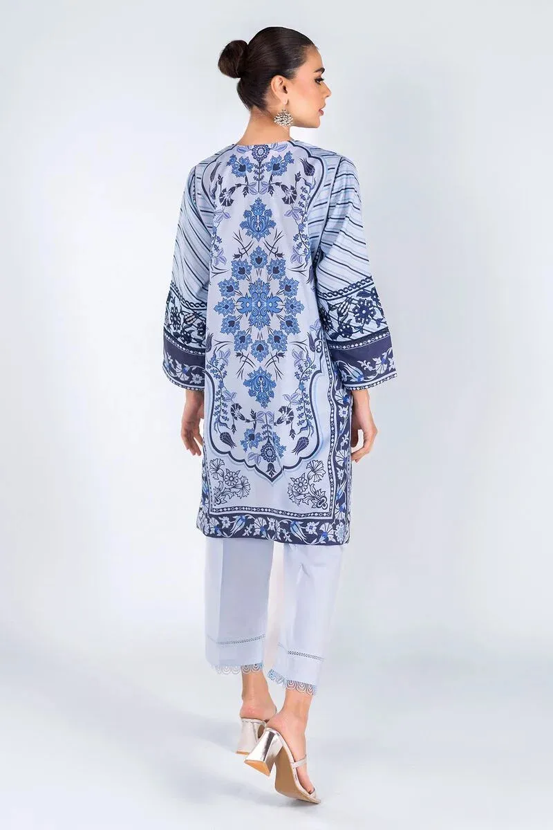 3 Piece Kurta Embroidered | Dupatta& Bottom & Tops | Color Lake Blue