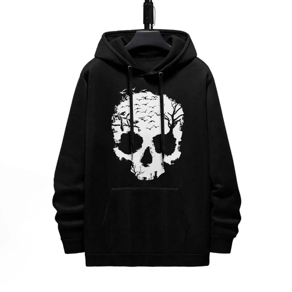 SKULL FOREST DESIGNED PATTERN PRINTED HOODIE