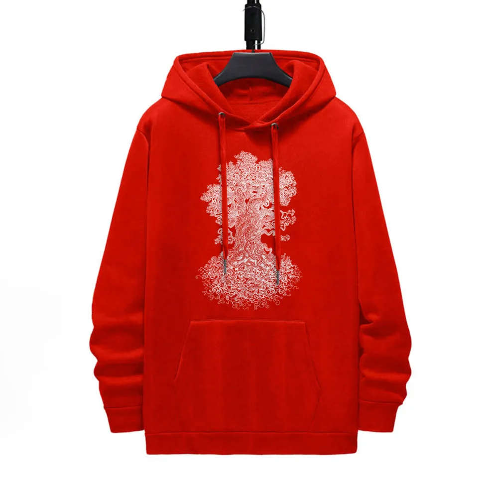 FOREST TREE PATTERN PRINTED HOODIE