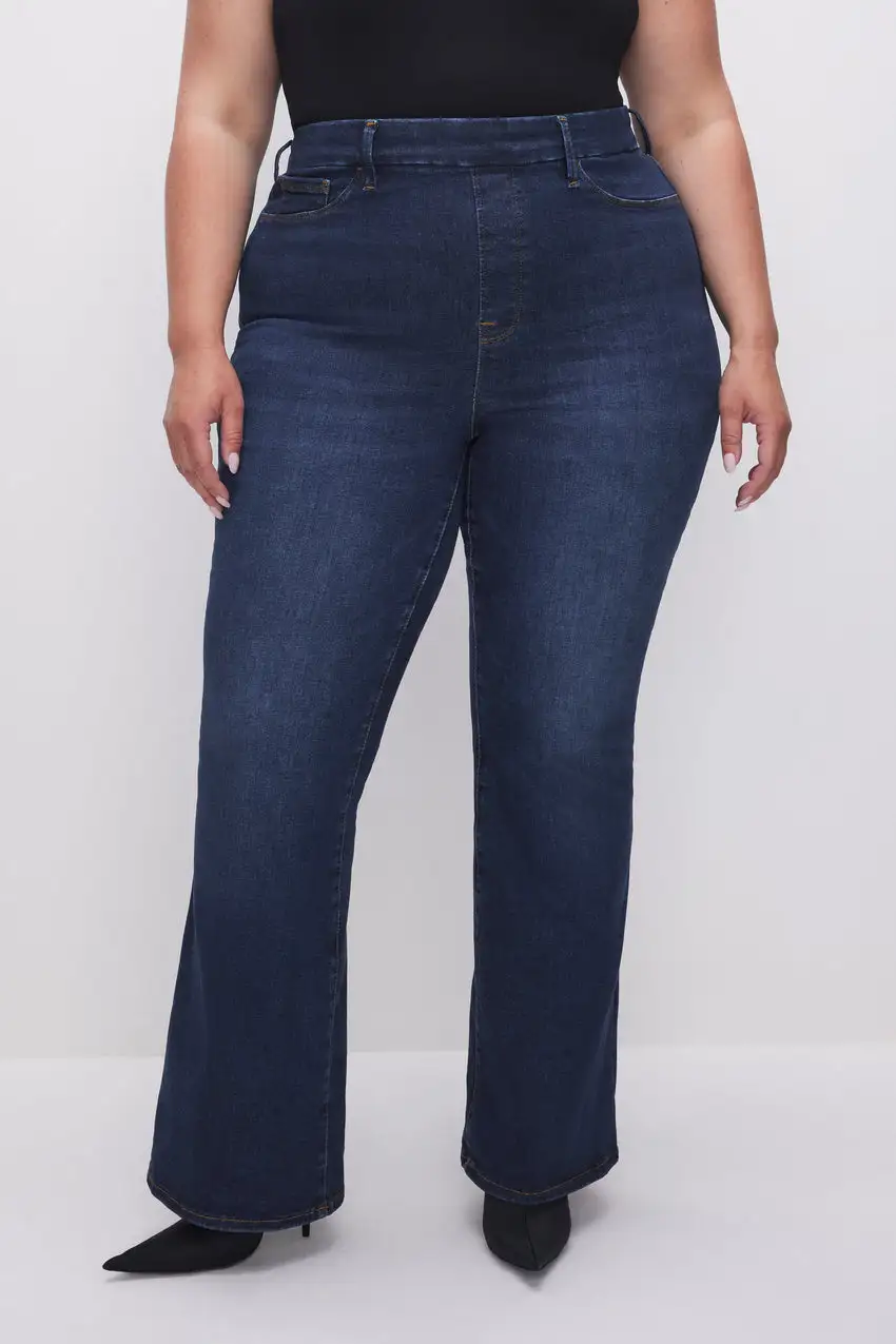 POWER STRETCH PULL-ON FLARE JEANS