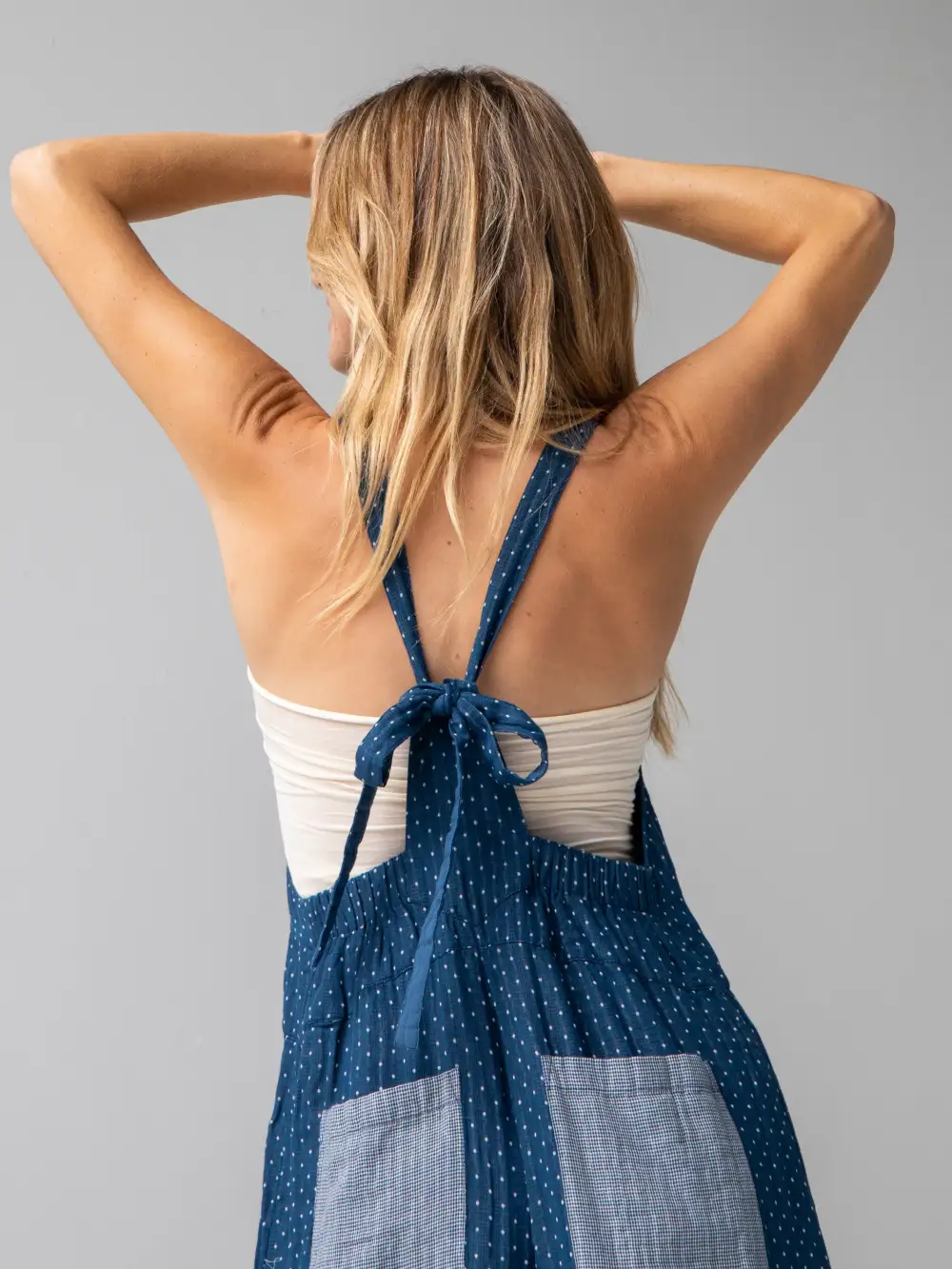 Dakota Tie Overall - Navy Dot