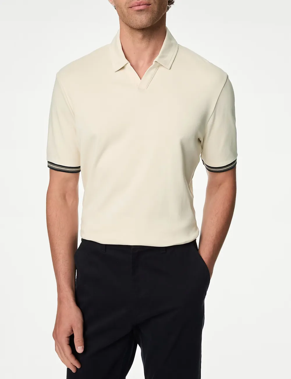 Pure Cotton Tipped Polo Shirt