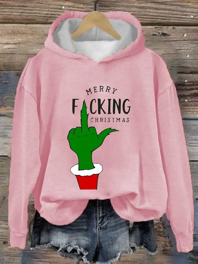 Women's Christmas Printed Hooded Casual Sweatshirt