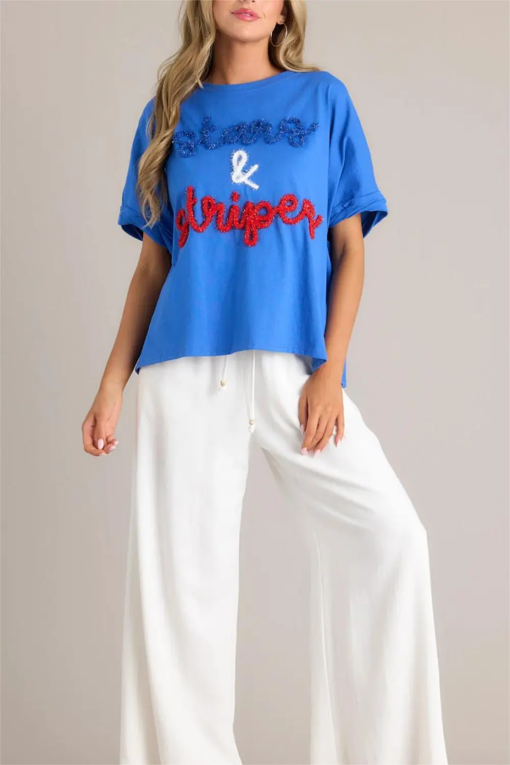 PATRIOT PRINCESS BLUE OVERSIZED TOP