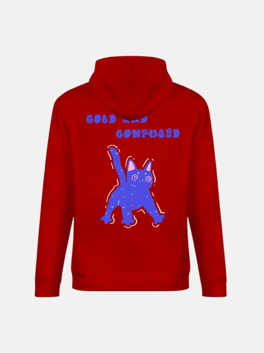 COLD N CONFUSED PATTERN PRINTED HOODIE