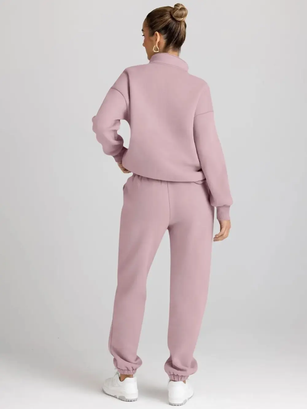 2 Piece Sweatsuits Long Sleeve Half Zip Pullover and Baggy Sweatpants