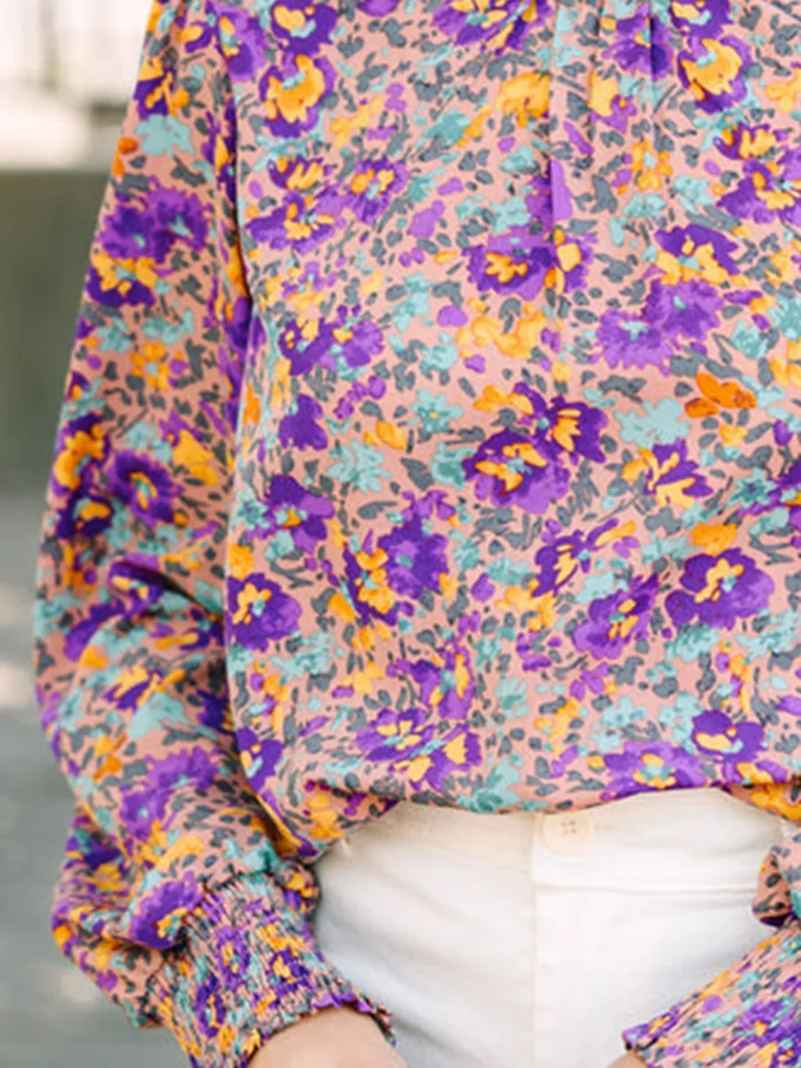 Purple Floral Blouse