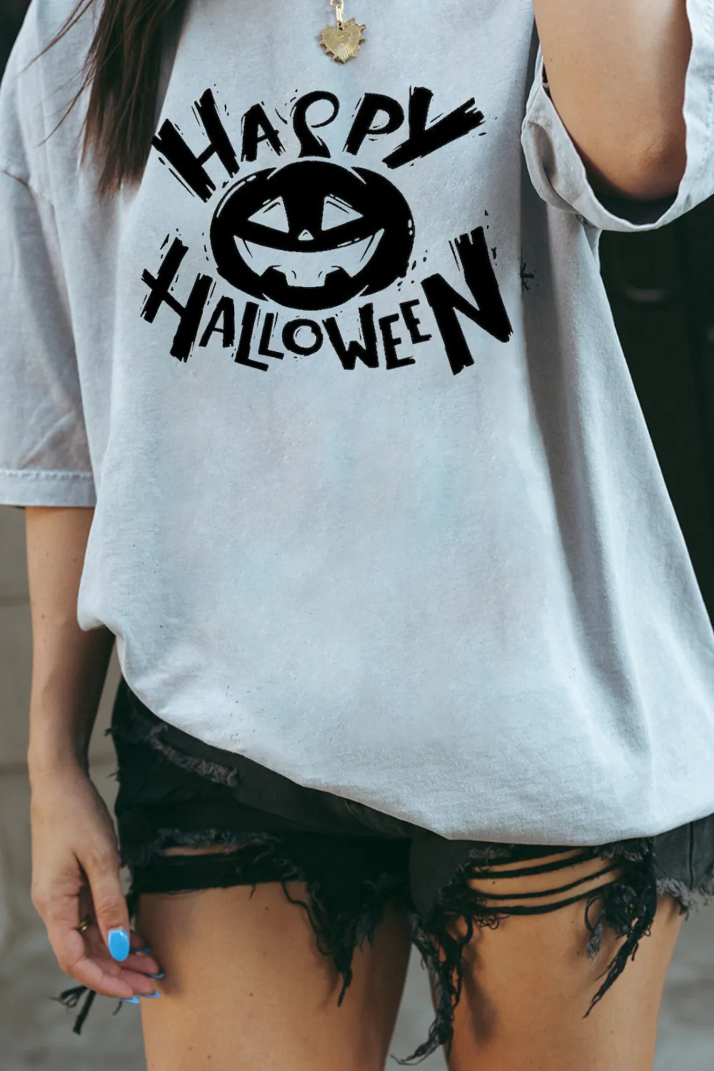 Women's Pumpkin English Halloween Printed T-shirt