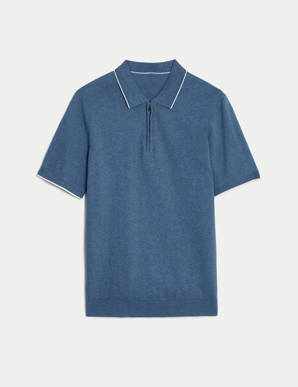 Cotton Rich Tipped Knitted Polo Shirt