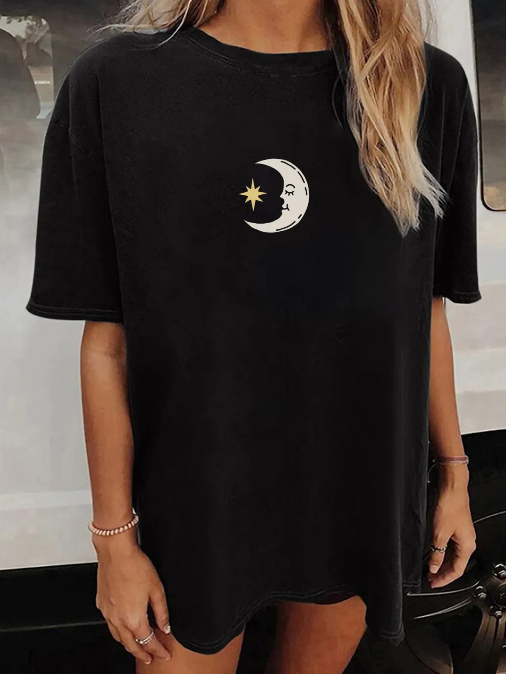 Women's Moon & Star Boxy Crusher Tee