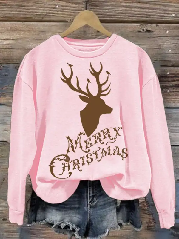 Women's Vintage Christmas Print Sweatshirt