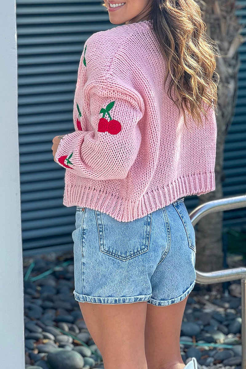 Light Pink Cherry Cardigan