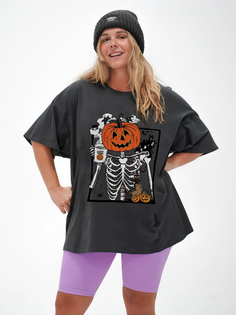 Women's Pumpkin English Halloween Printed T-shirt