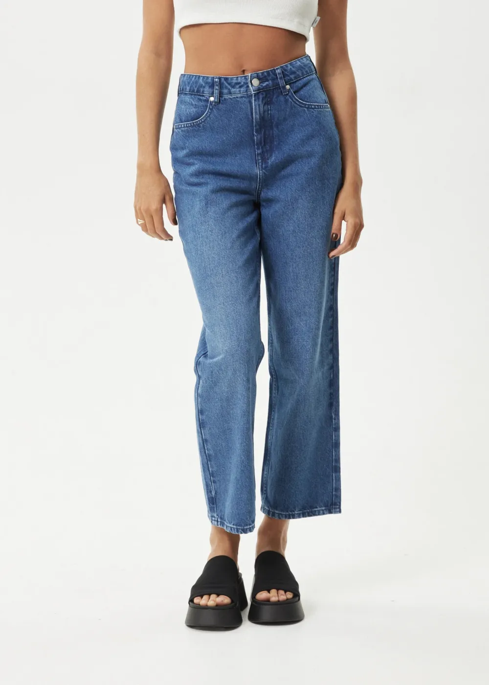 SHELBY - HEMP DENIM CROPPED WIDE LEG JEANS