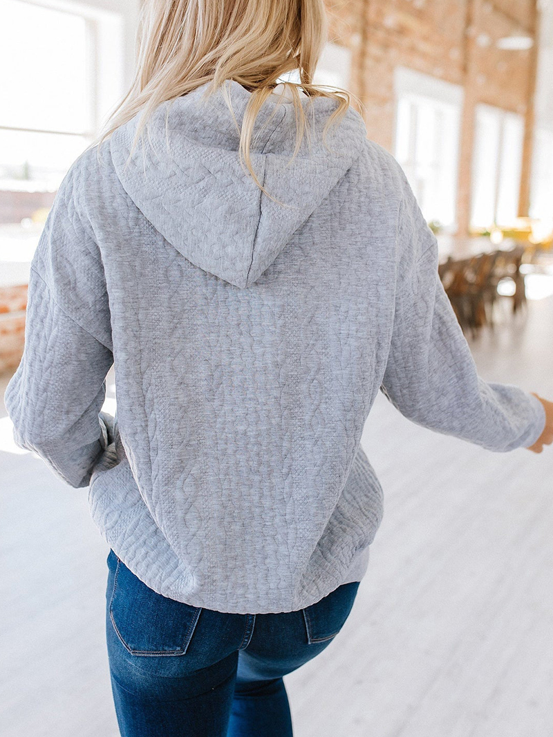 Grey Casual Long Sleeve Knitted Tops Sweatshirts