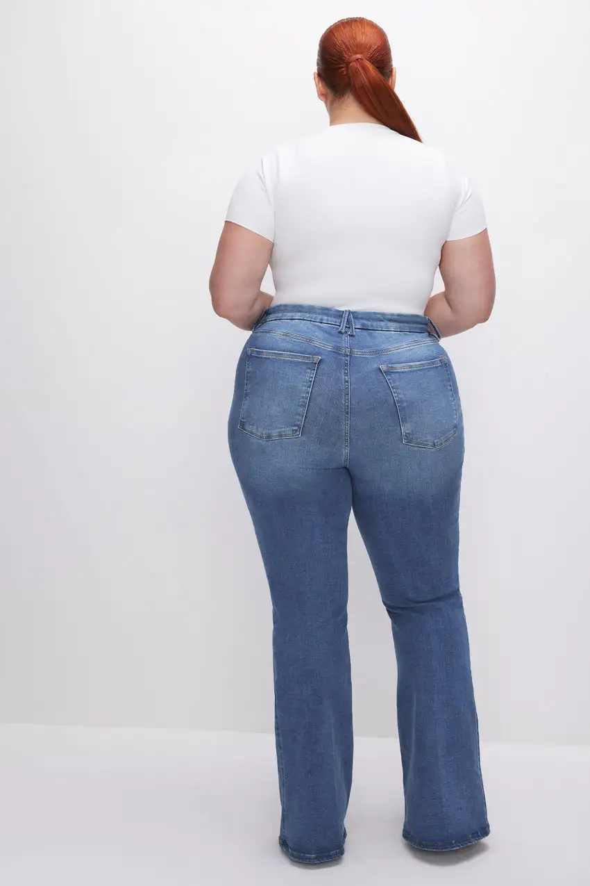 POWER STRETCH PULL-ON FLARE JEANS