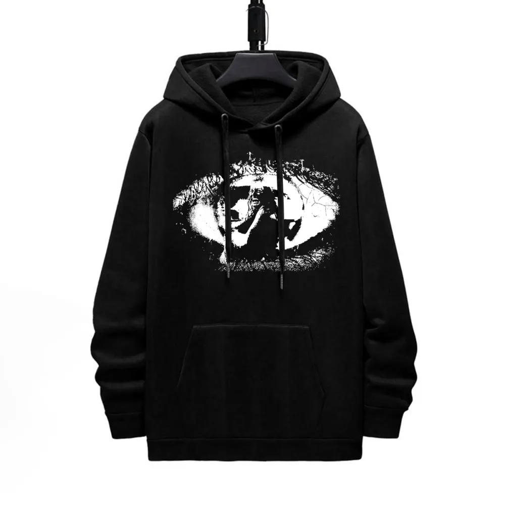 EVIL EYE DESIGNED PATTERN PRINTED HOODIE