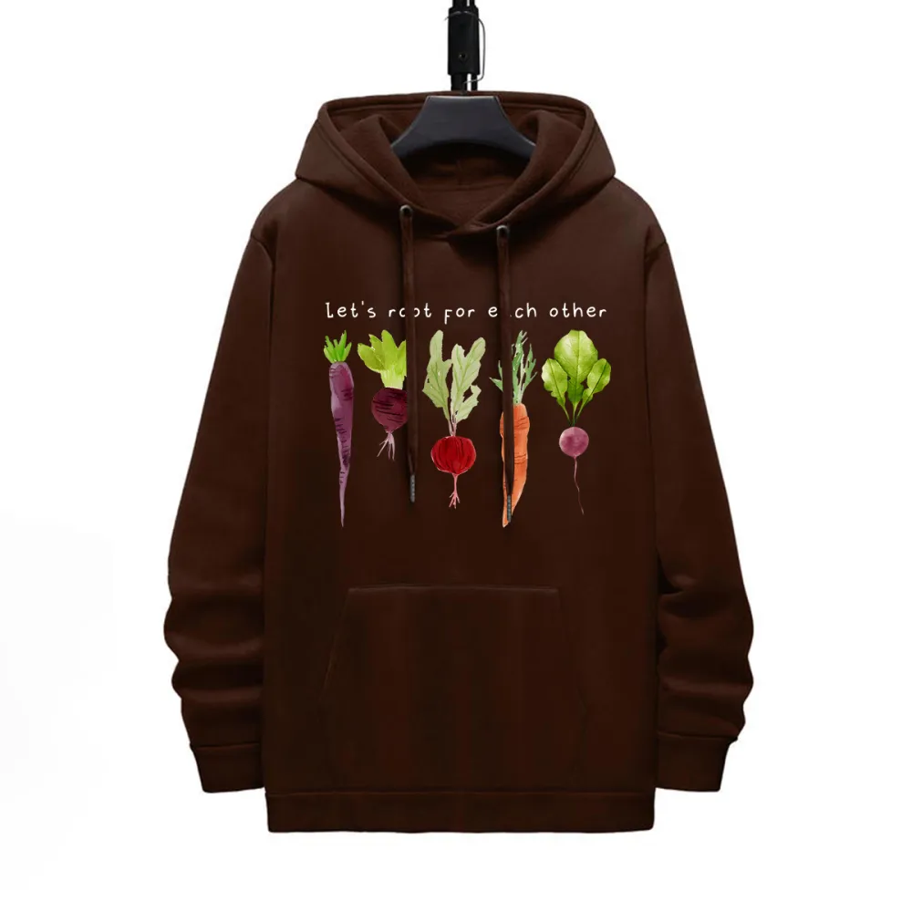 LETS ROOT FOR EACH OTHER PATTERN PRINTED HOODIE