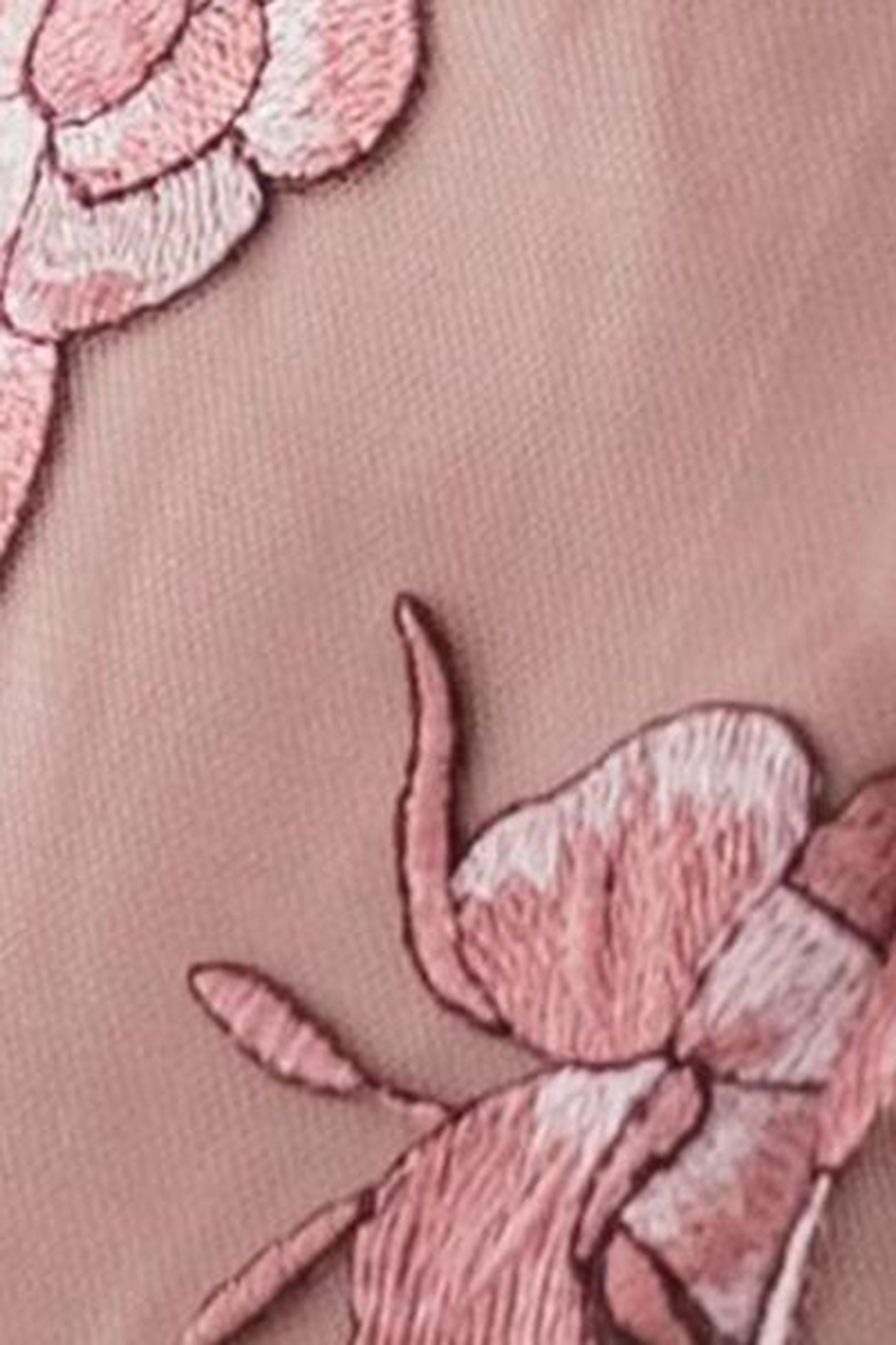 Embroidery Rose High Low Dress