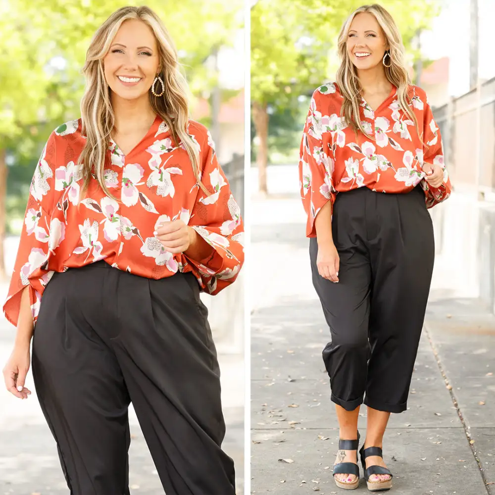 Floral Dreaming Top, Orange