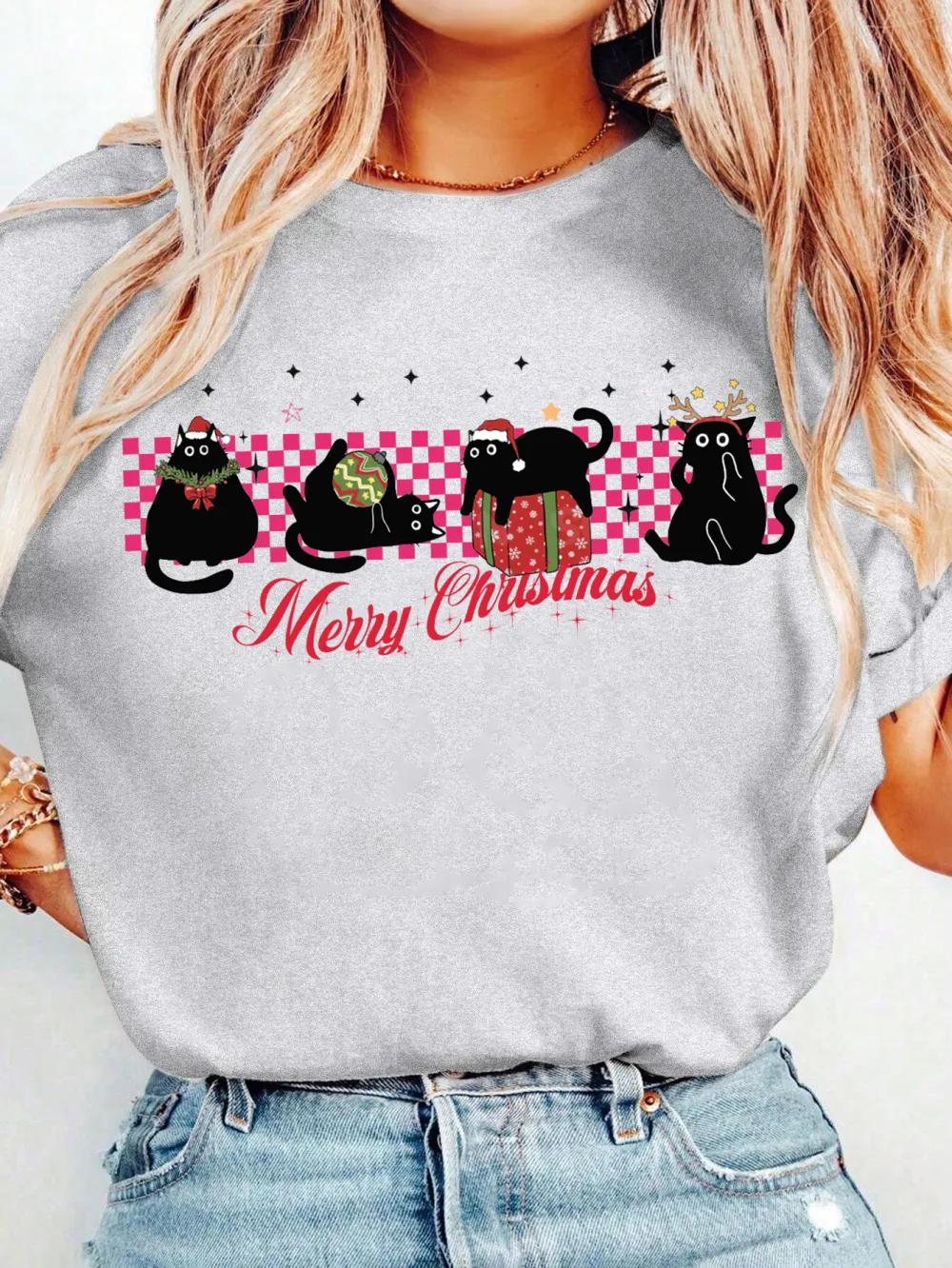 Kitty Santa Lady T-shirt