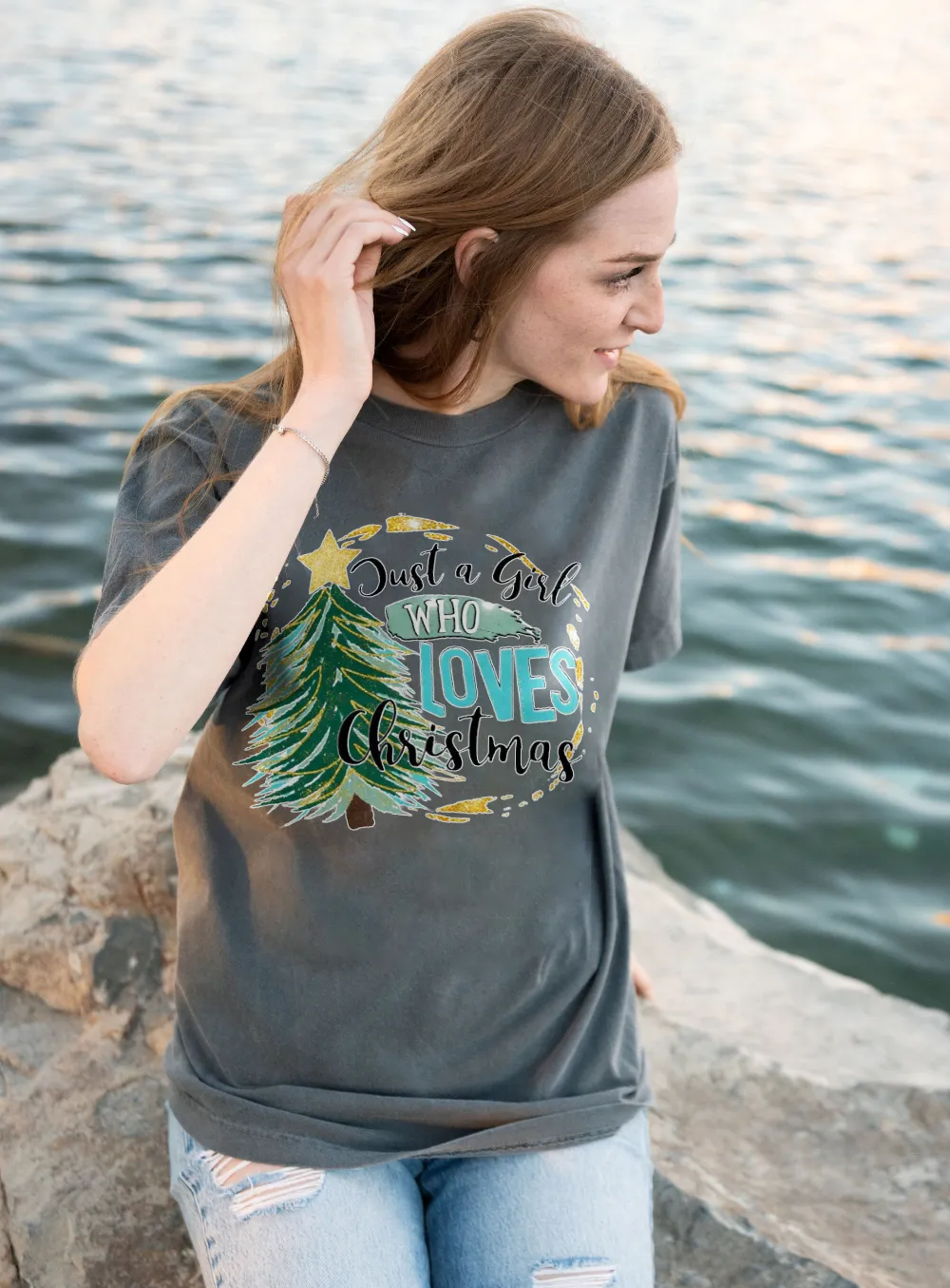 Women's Christmas Tree Printed T-shirt