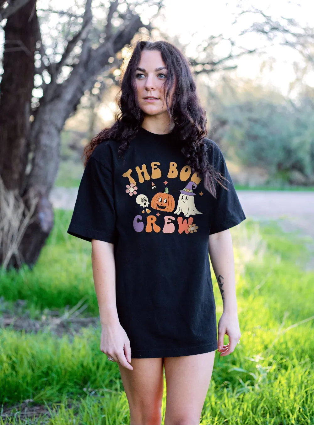 Women's Pumpkin English Halloween Printed T-shirt