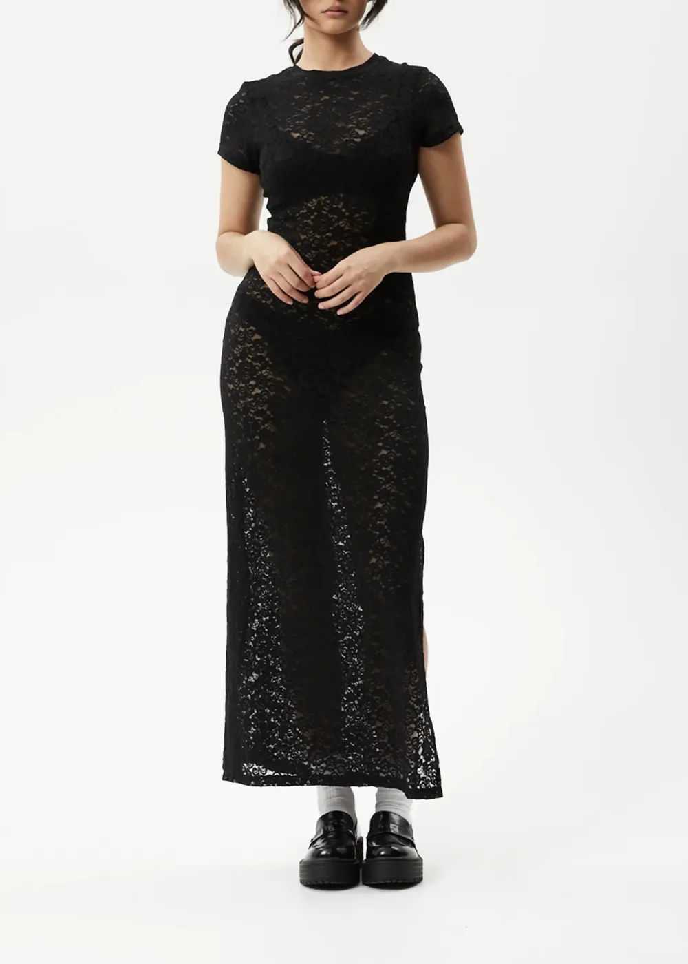 POET - LACE MAXI DRESSBLACK