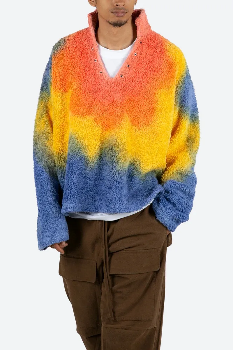 TIE DYE SHERPA PULLOVER