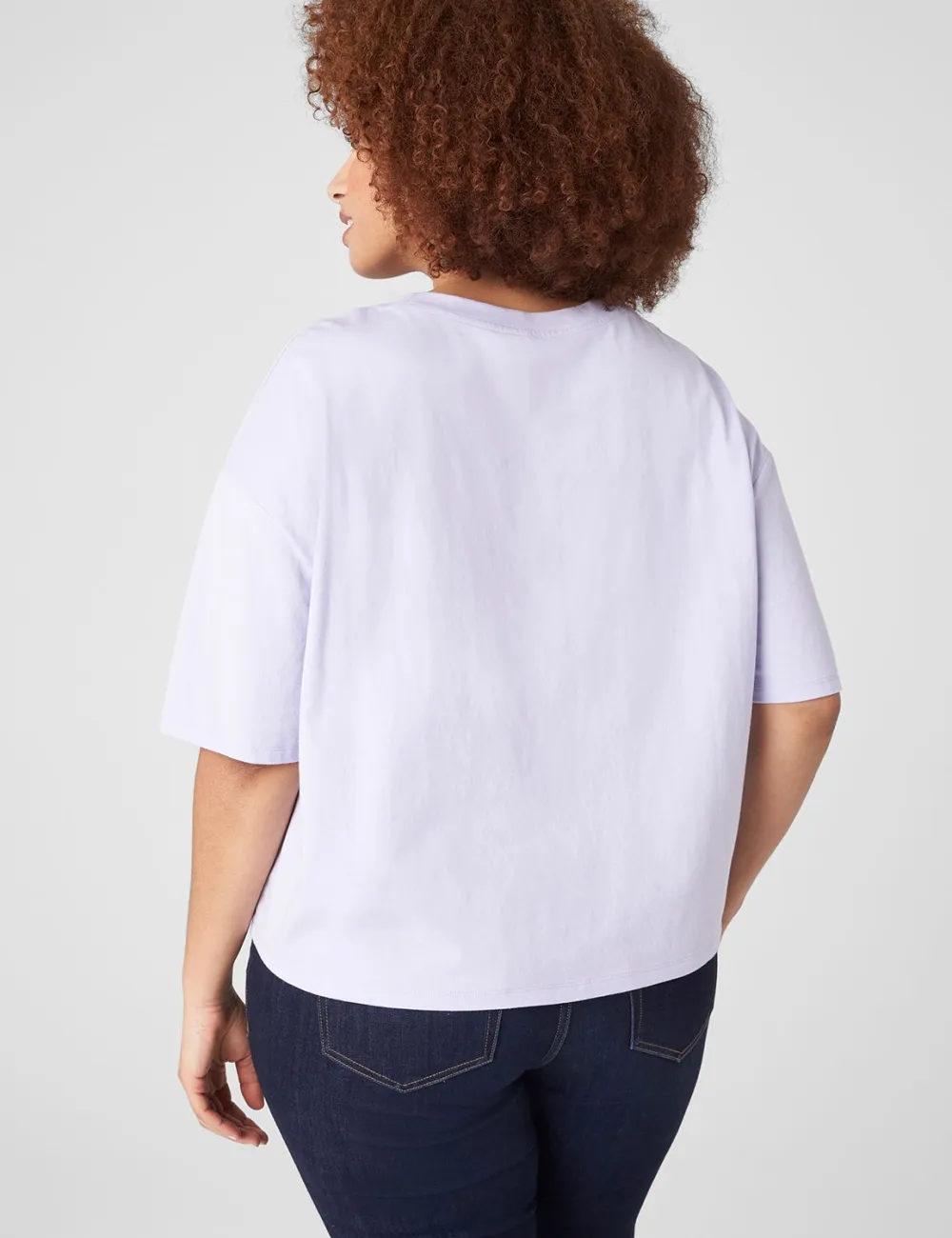 Relaxed Crop Elbow-Sleeve Crew-Neck Tee