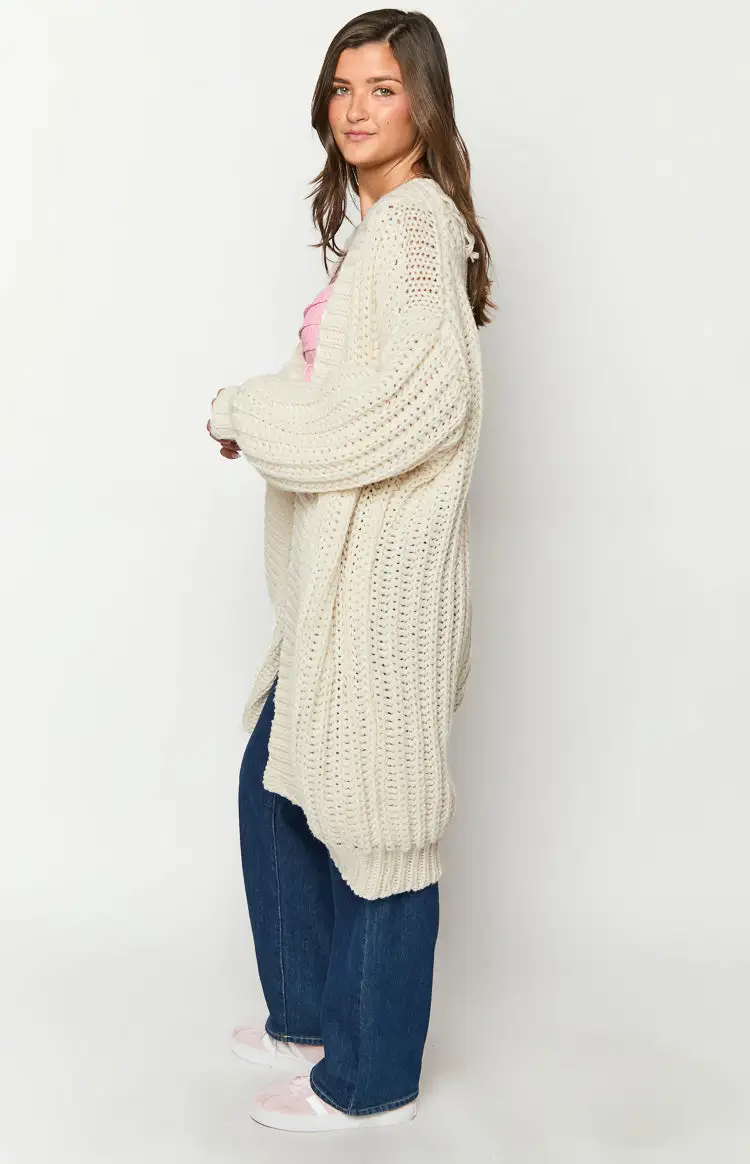 Peonie Cream Knit Cardigan