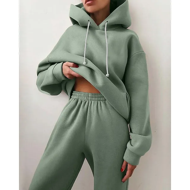 Women's Tracksuit Sweatsuit 2 Piece Street Winter Long Sleeve Fleece Thermal