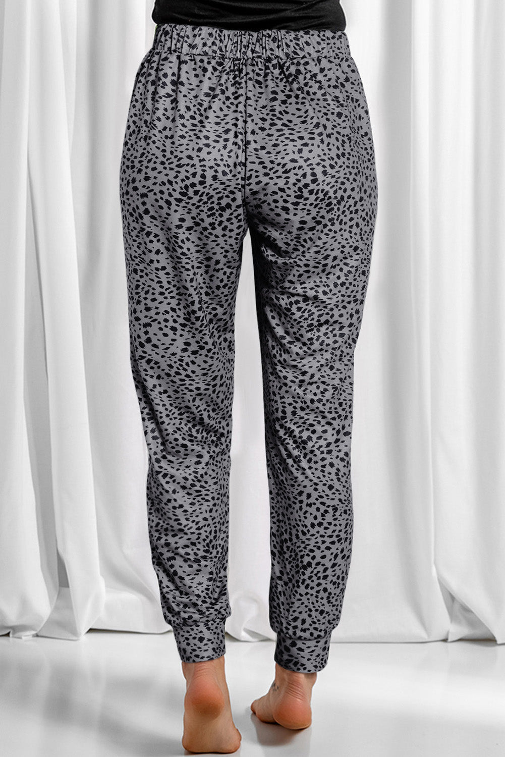 Animal Spots Drawstring Lounge Jogger Pants