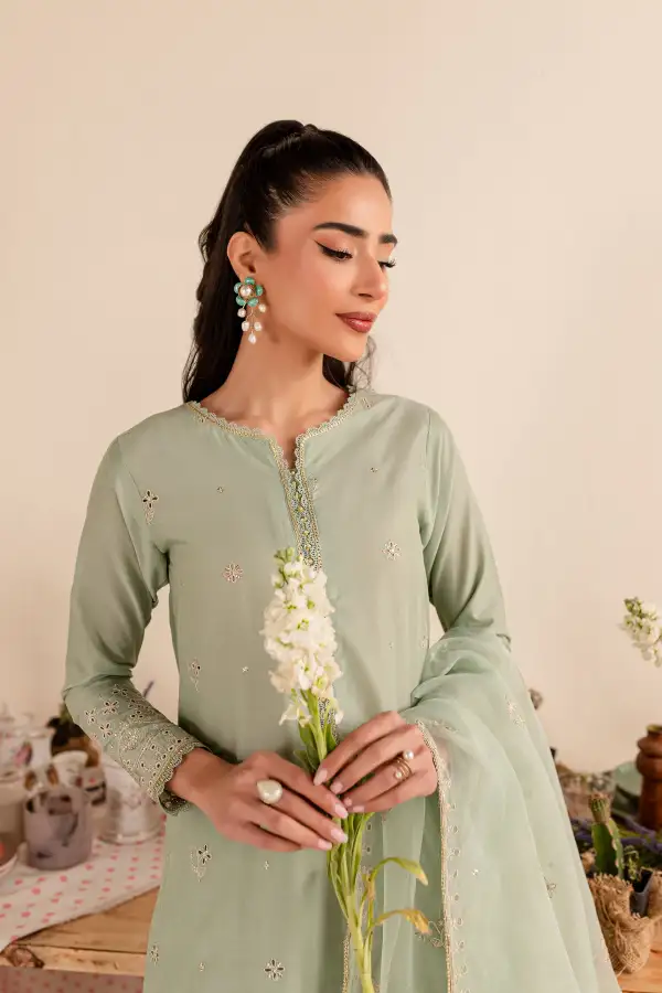 Gold Ice 3Pc - Embroidered Lawn Dress