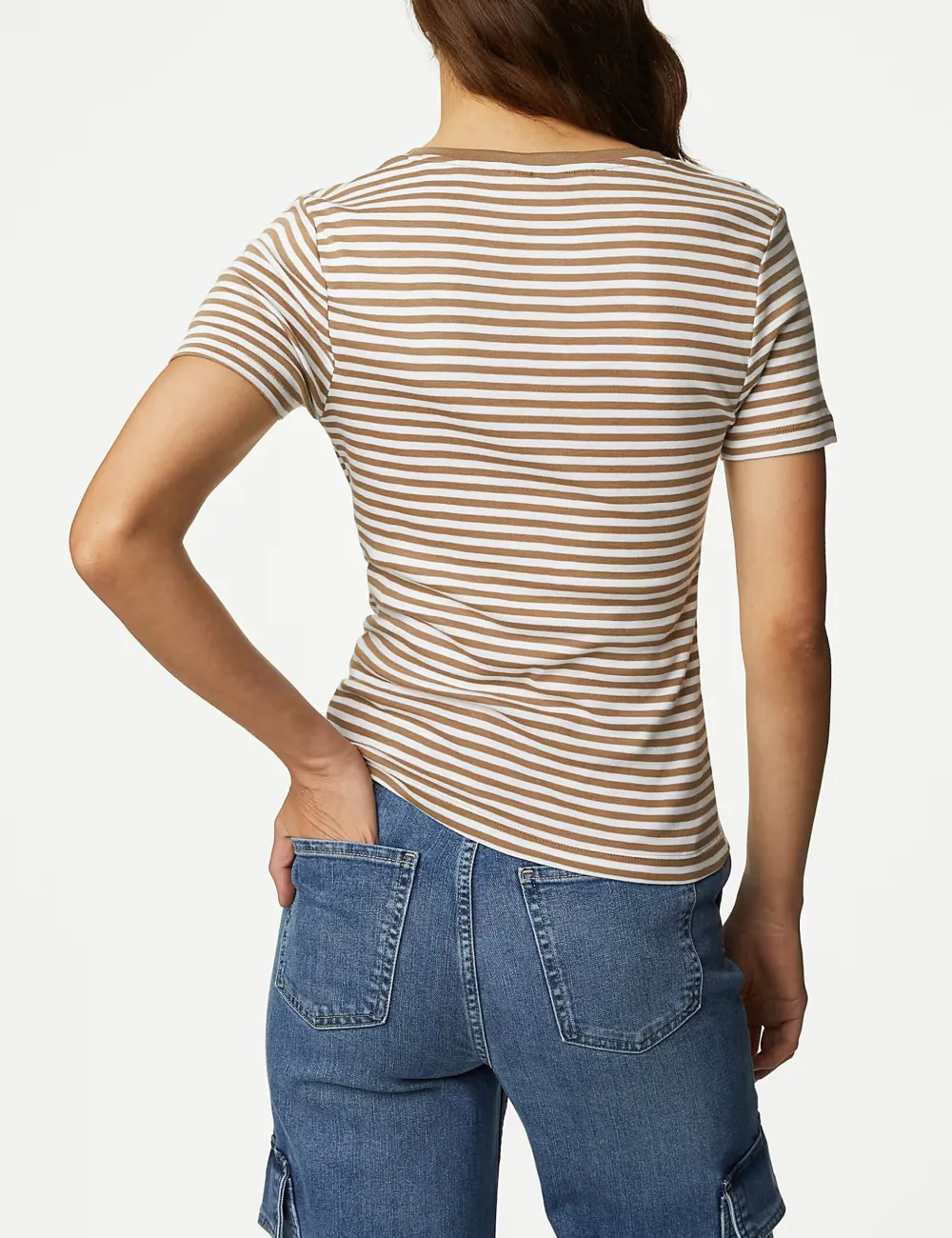 Pure Cotton Striped Slim Fit T-Shirt