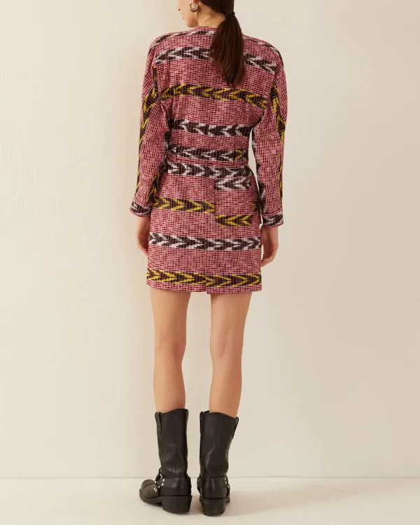 Laurent Pomegranate Ikat Dress