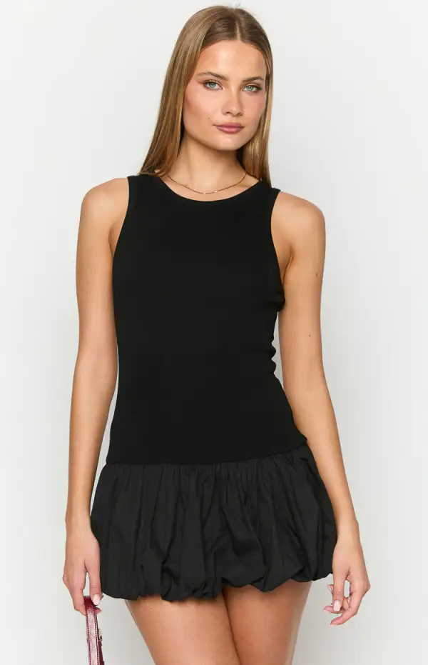 Stiles Black Bubble Mini Dress