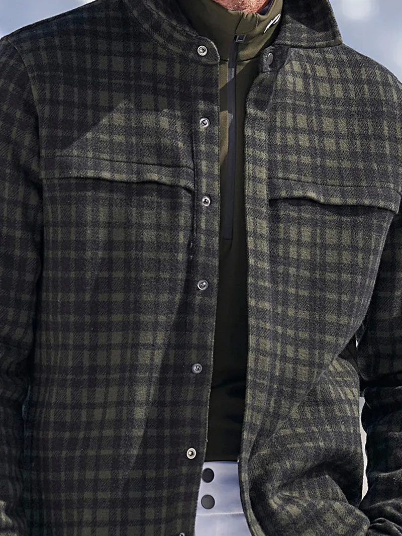 Men's Casual Oversized Plaid Coat Jacket