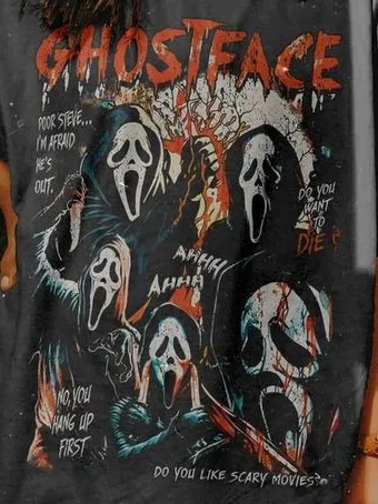 Horror Ghost Print T-shirt