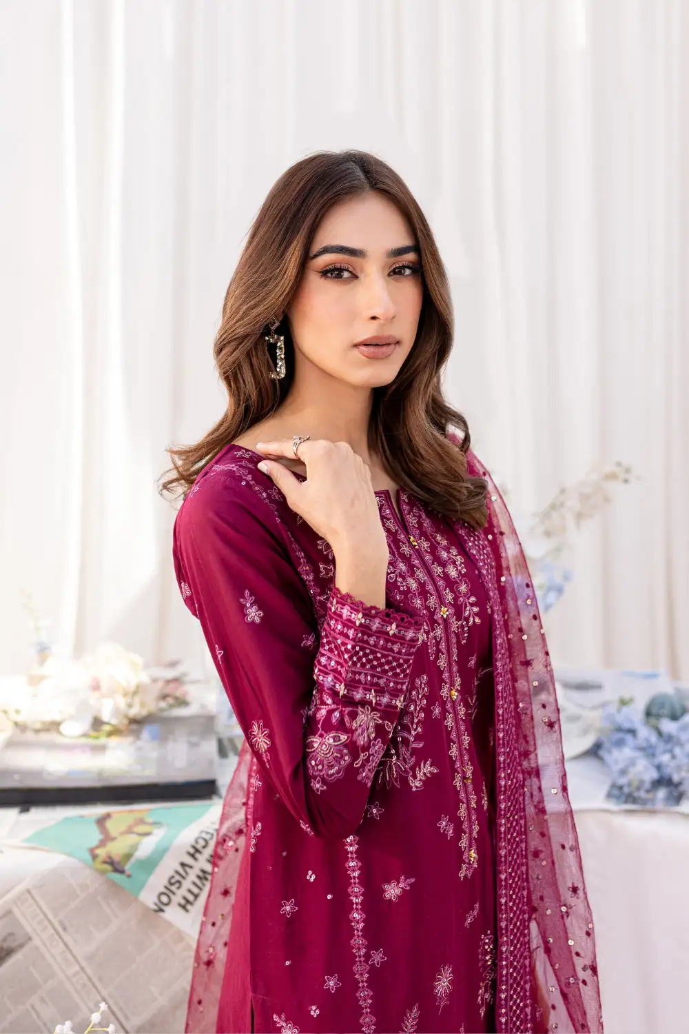 Liara 3Pc - Embroidered Lawn Dress