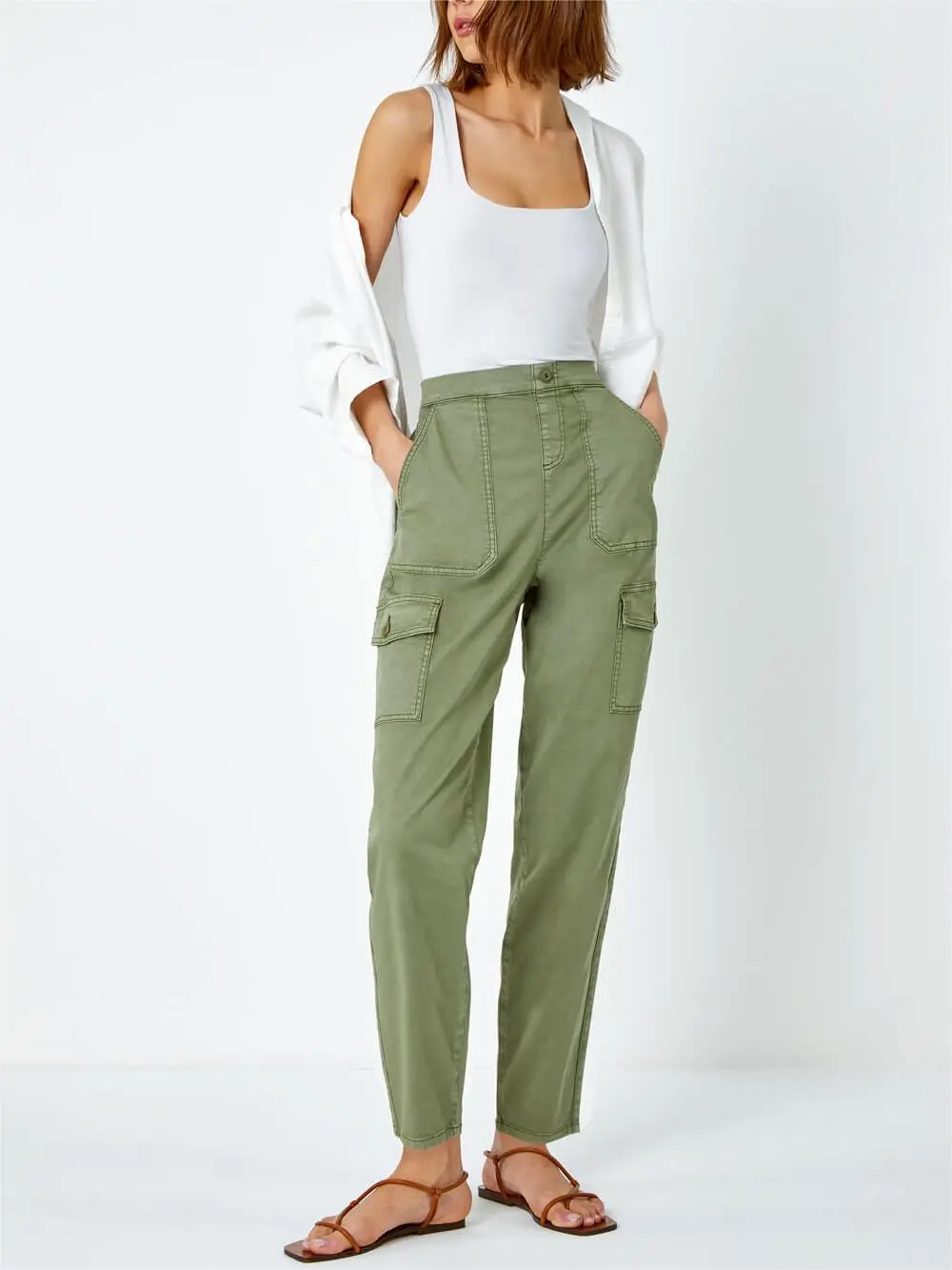 Army Green Cargo Trousers