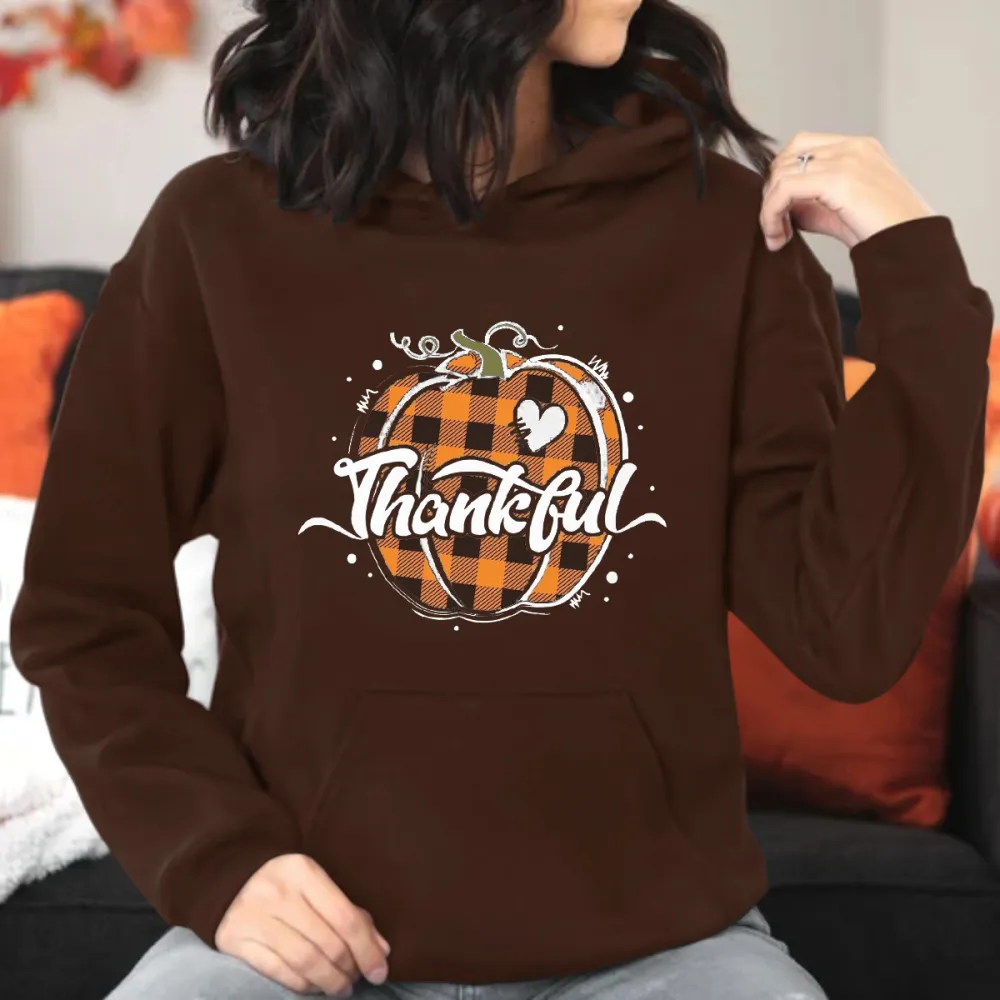 Thankful Pumpkin Printed Hoodie