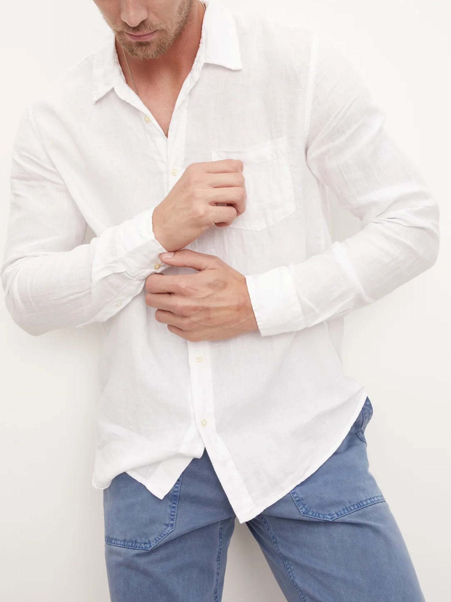 Lapel Neck Solid Casual Shirts