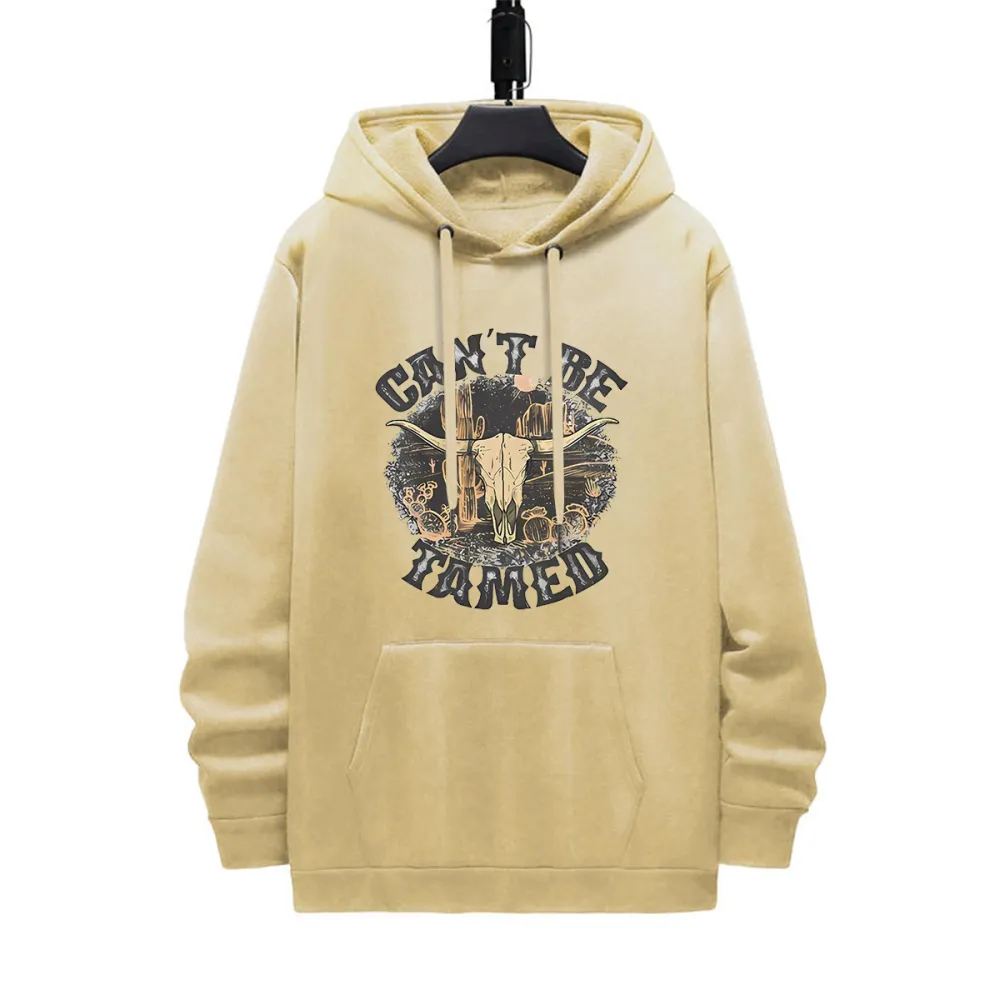 CANT BE TAMED PATTERN PRINTED HOODIE