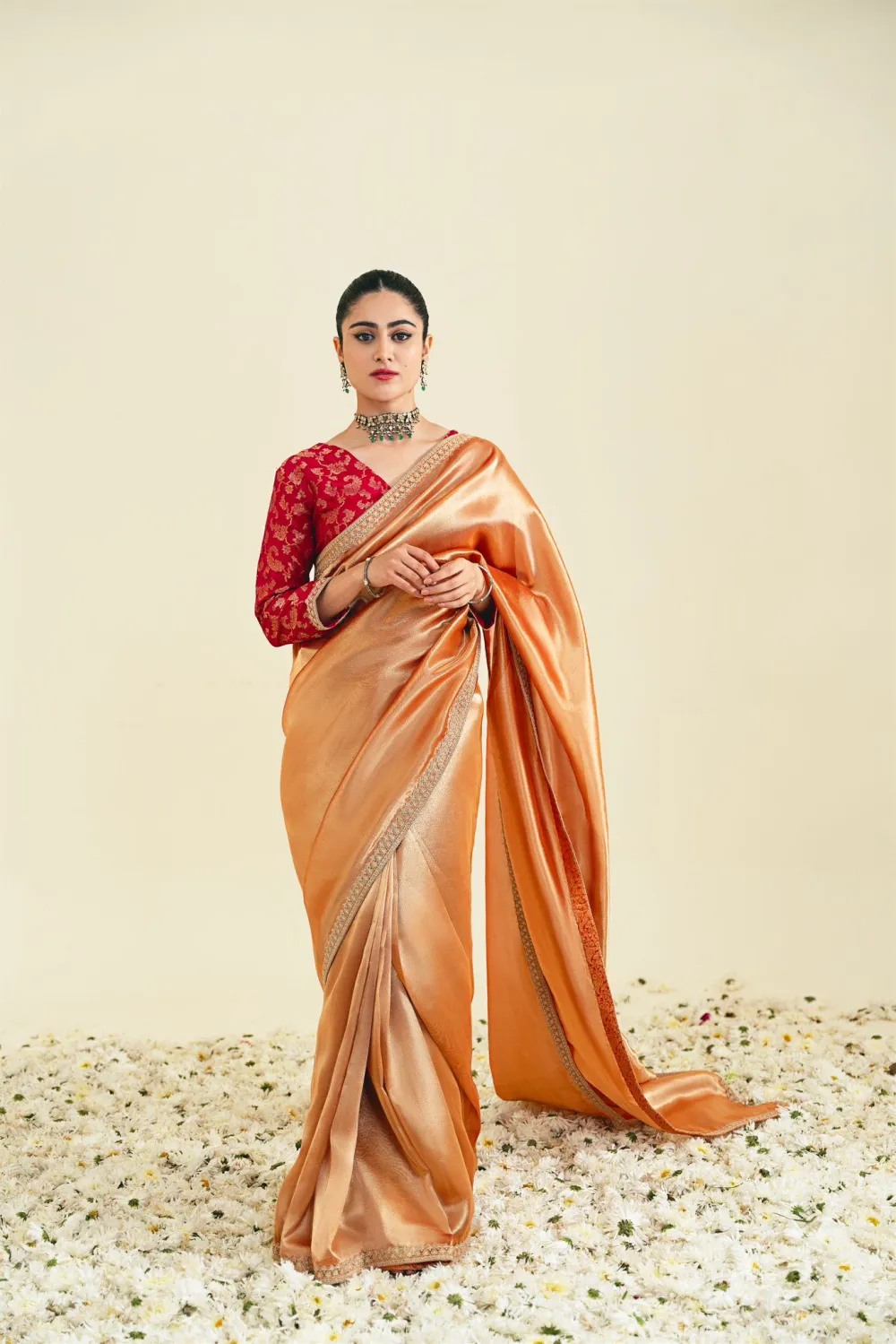 Rust Lahma Saree