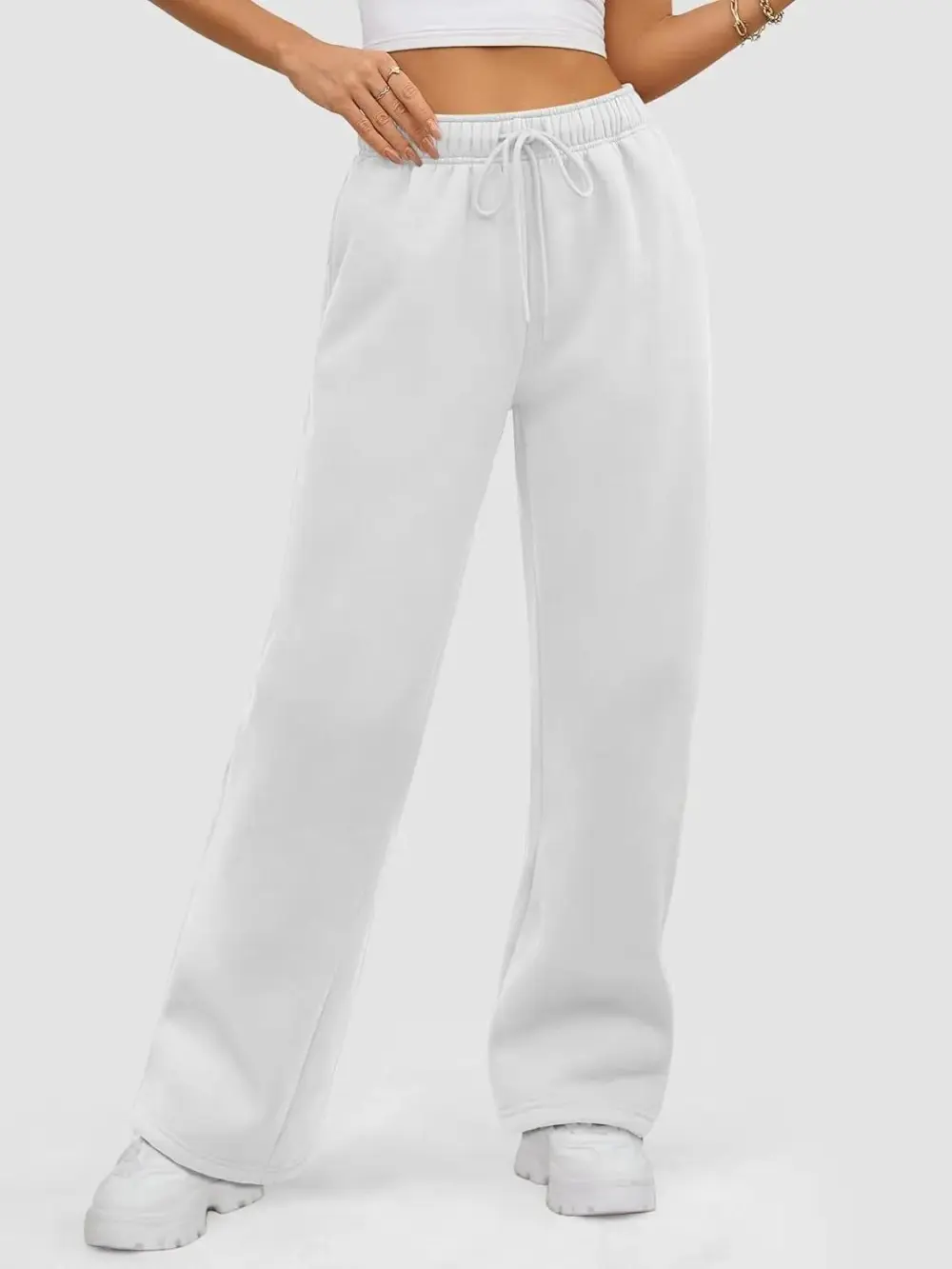 Baggy Sweatpant Fleece Lined Straight Leg Pants