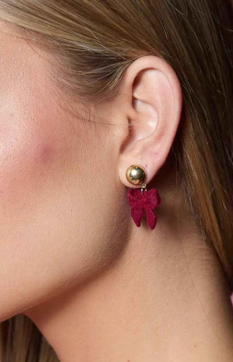 Isibel Red Bow Earrings (FREE over $110)