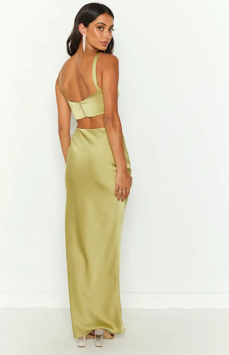 Sarah Green Corset Formal Maxi Dress