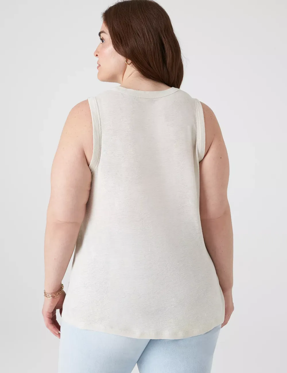 Crew-Neck Linen Tank